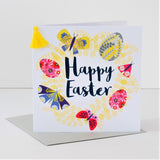 Easter Greeting Card, Butterflies & Eggs, Embellished with a colourful tassel