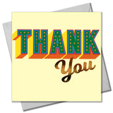 Thank You Card, Green block letters with stars and gold foil