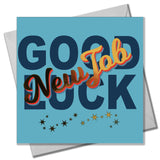 New Job Card, Good Luck in your New Job, Blue with stars and gold foil