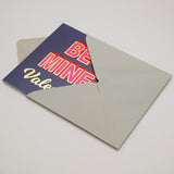 Valentine's Day Card, Be Mine, text foiled in shiny gold