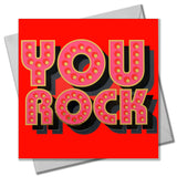 Valentine's Day Card, You Rock, text foiled in shiny gold