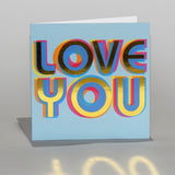 Valentine's Day Card, Love You, text foiled in shiny gold