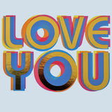 Valentine's Day Card, Love You, text foiled in shiny gold