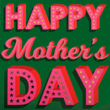 Mother's Day Card, Gold Stars, text foiled in shiny gold