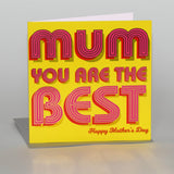 Mother's Day Card, Best Mum, text foiled in shiny gold