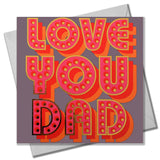 Father's Day Card, Love You Dad, text foiled in shiny gold