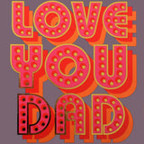 Father's Day Card, Love You Dad, text foiled in shiny gold