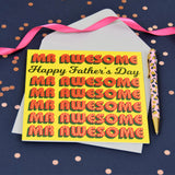 Father's Day Card, Mr Awesome, text foiled in shiny gold