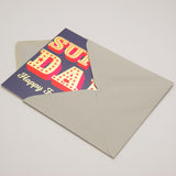 Father's Day Card, Super Dad, text foiled in shiny gold