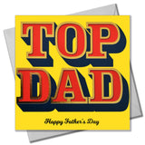 Father's Day Card, Top Dad, text foiled in shiny gold