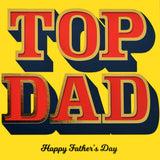 Father's Day Card, Top Dad, text foiled in shiny gold