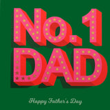 Father's Day Card, No. 1 Dad, text foiled in shiny gold