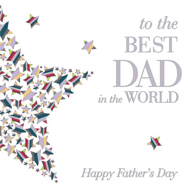 Father's Day Card, Colourful Stars, Best Dad in the World, Happy Father's Day
