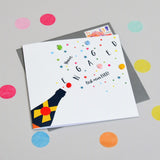 Wedding Card, Pop! You're Engaged Best News, Embellished with colourful pompoms