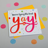 Wedding Engagement Card, Tying the Knot Yay! Embellished with colourful pompoms