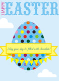 Easter Card, Dotty Easter Egg, May your days be filled with chocolate