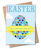 Easter Card, Dotty Easter Egg, May your days be filled with chocolate