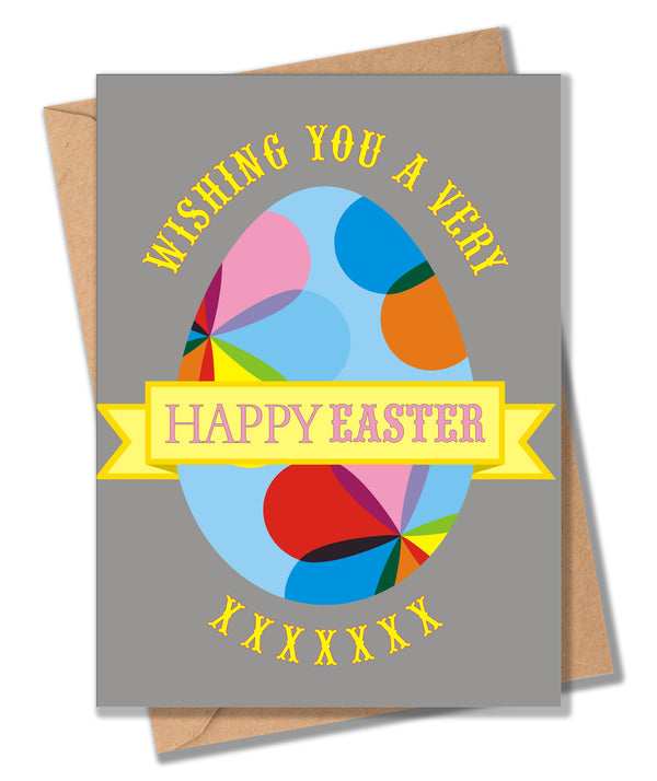 Easter Card, Dotty Egg, Wishing you a very Happy Easter