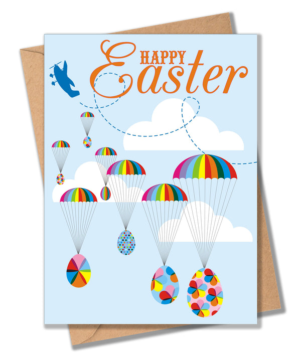Easter Card, Parachutes, Happy Easter