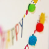 Easter Card, Chicks with Bunting, Embellished with colourful pompoms