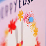 Easter Card, Bunny Girl, Hoppy Easter, Embellished with colourful pompoms