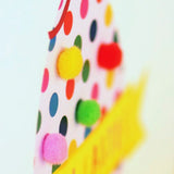 Easter Card, Big Chocolate filled Easter Egg, Embellished with colourful pompoms