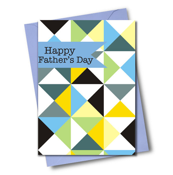Father's Day Card, Cubes and Triangles, See through acetate window