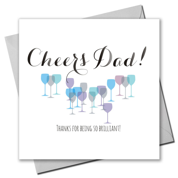 Father's Day Card, Champagne, Cheers Dad! Thanks for being so brilliant