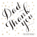 Father's Day Card, Gold Stars, Dad, Thank You for Everything