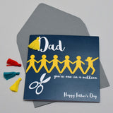 Father's Day Greeting Card, Dab Dad, Embellished with a colourful tassel