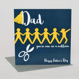 Father's Day Greeting Card, Dab Dad, Embellished with a colourful tassel