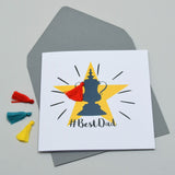 Father's Day Greeting Card, #BestDad, Embellished with a colourful tassel