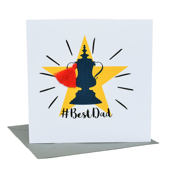 Father's Day Greeting Card, #BestDad, Embellished with a colourful tassel