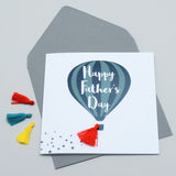 Father's Day Greeting Card, Hot Air Balloon, Embellished with a colourful tassel