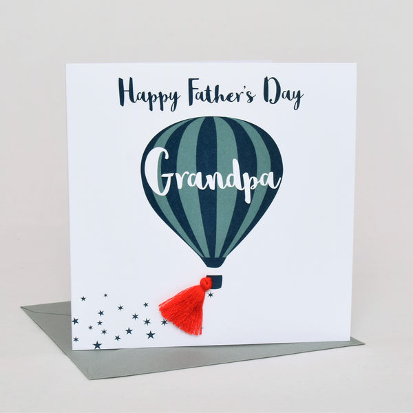 Father's Day Grandpa Card, Hot air Balloon, Tassel Embellished