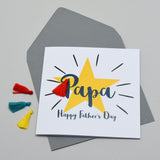 Father's Day Card, Star, Papa, Happy Father's Day, Tassel Embellished