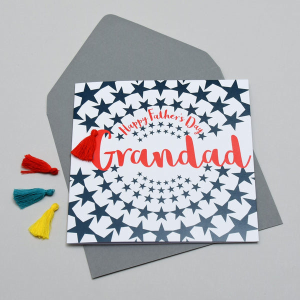 Father's Day Card, Stars, Happy Father's Day, Grandad, Tassel Embellished