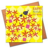 Birthday Card, Birds in Bush, Happy Birthday To You!