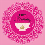 Birthday Card, Tea & Doilies, Happy Birthday