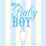 Baby Card, Blue Stripes, Hello Baby Boy