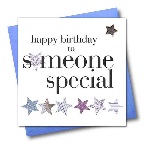 Birthday Card, Someone Special, Blue, Embellished with a padded star