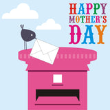 Mother's Day Card, Bird delivering a letter, Happy Mother's Day