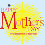 Mother's Day Card, Sun and Bird, You're the best mum in the world