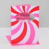 Mother's Day Card, Pink Spirals, Happy Mother's Day, See through acetate window