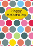 Mother's Day Card, Multicoloured Dots, See through acetate window