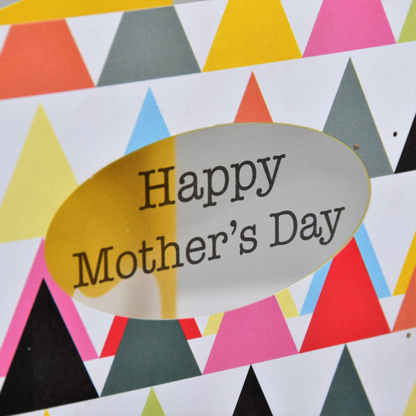 Mother's Day Card, Triangles, Happy Mother's Day, See through acetate window