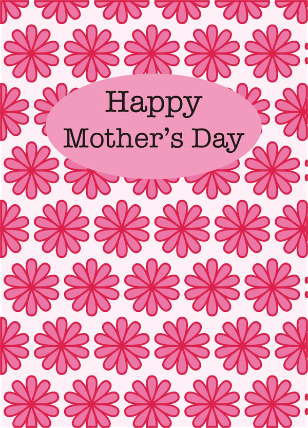 Mother's Day Card, Pink Flowers, Happy Mother's Day, See through acetate window