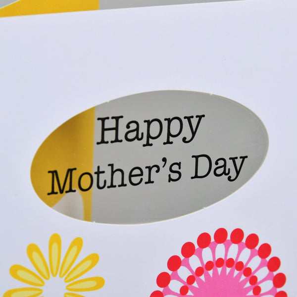 Mother's Day Card, Flowers, Happy Mother's Day, See through acetate window
