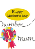 Mother's Day Card, Number 1, Happy Mother's Day, See through acetate window