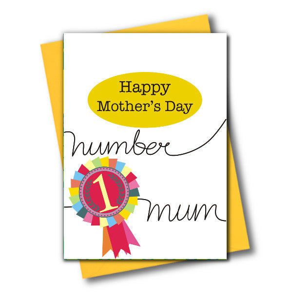 Mother's Day Card, Number 1, Happy Mother's Day, See through acetate window